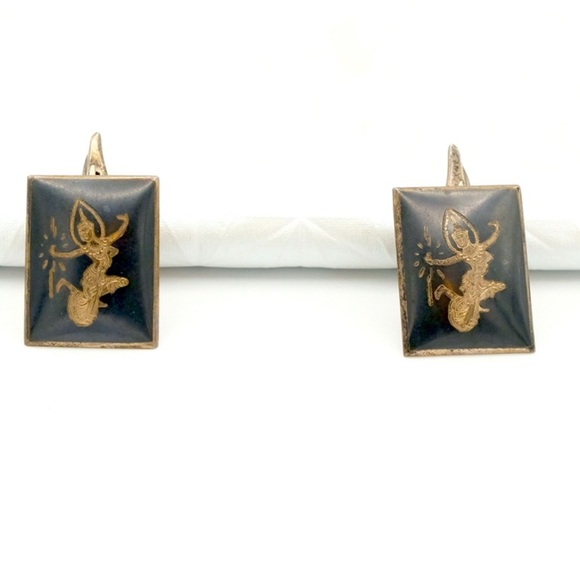 UNIQUE Vintage 1950s Siam Cuff Links - Picture 1 of 16